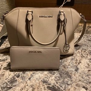Michael Kors large satchel and continental wallet